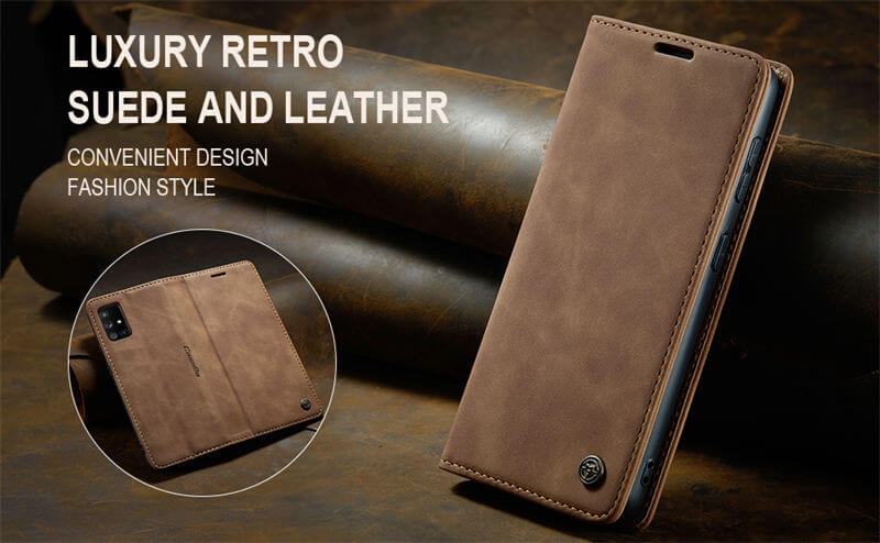 CaseMe Samsung Galaxy A51 4G Wallet Suede Leather Case