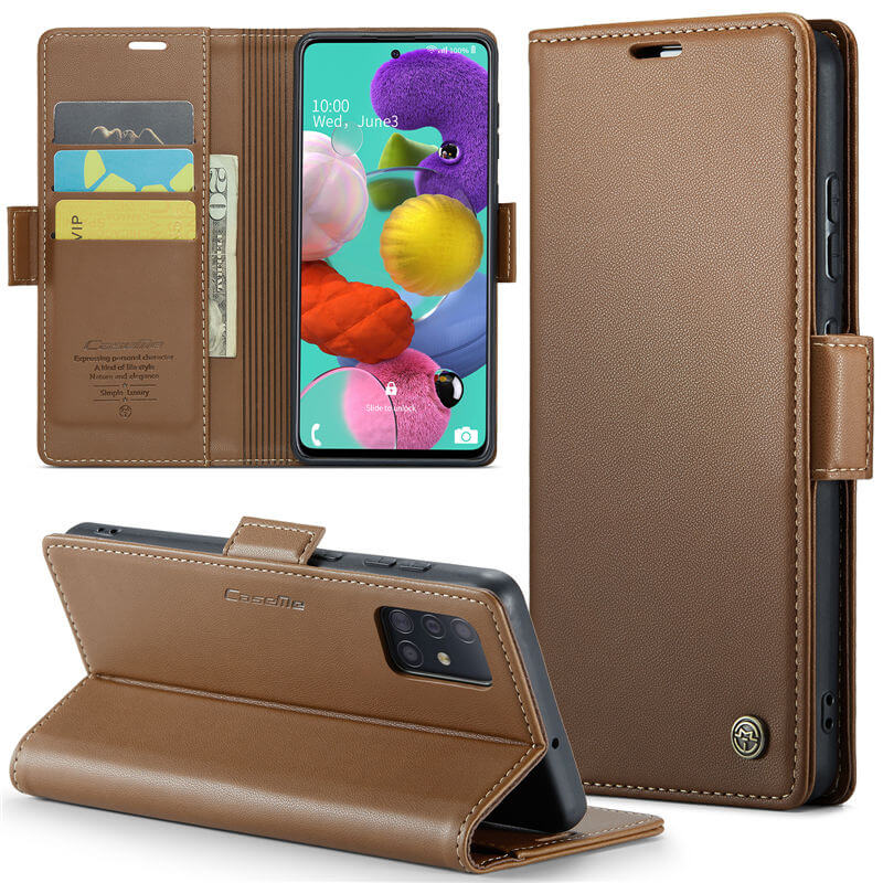CaseMe Samsung Galaxy A51 4G Wallet RFID Blocking Magnetic Buckle Case - Image 13