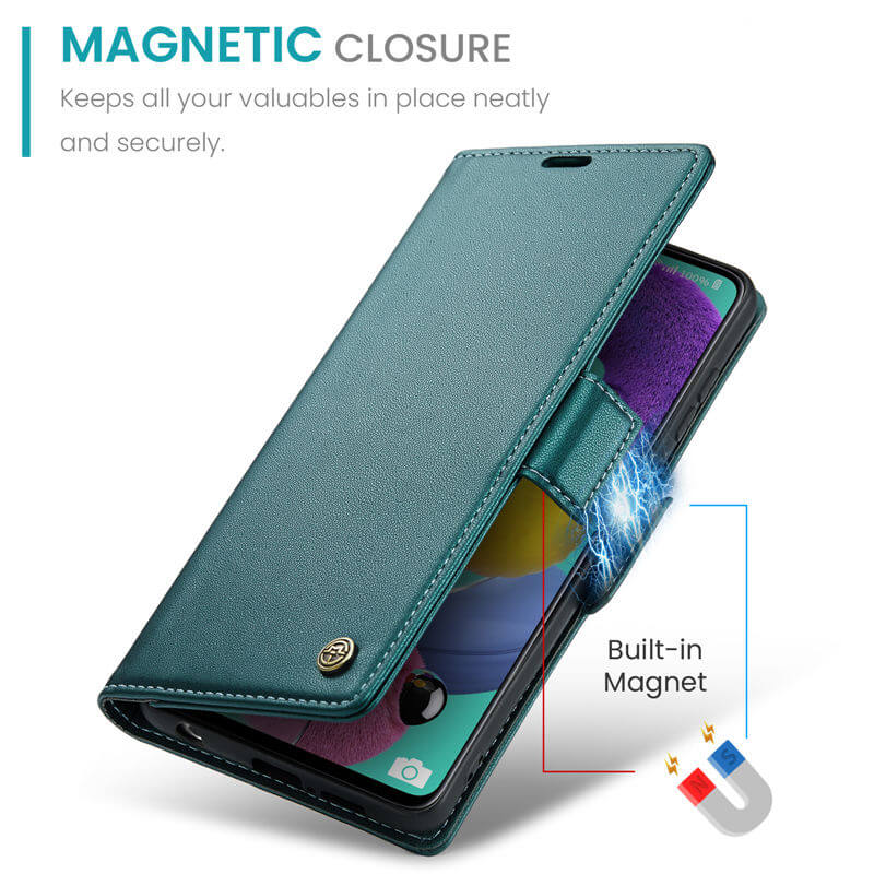 CaseMe Samsung Galaxy A51 4G Wallet RFID Blocking Magnetic Buckle Case - Image 8