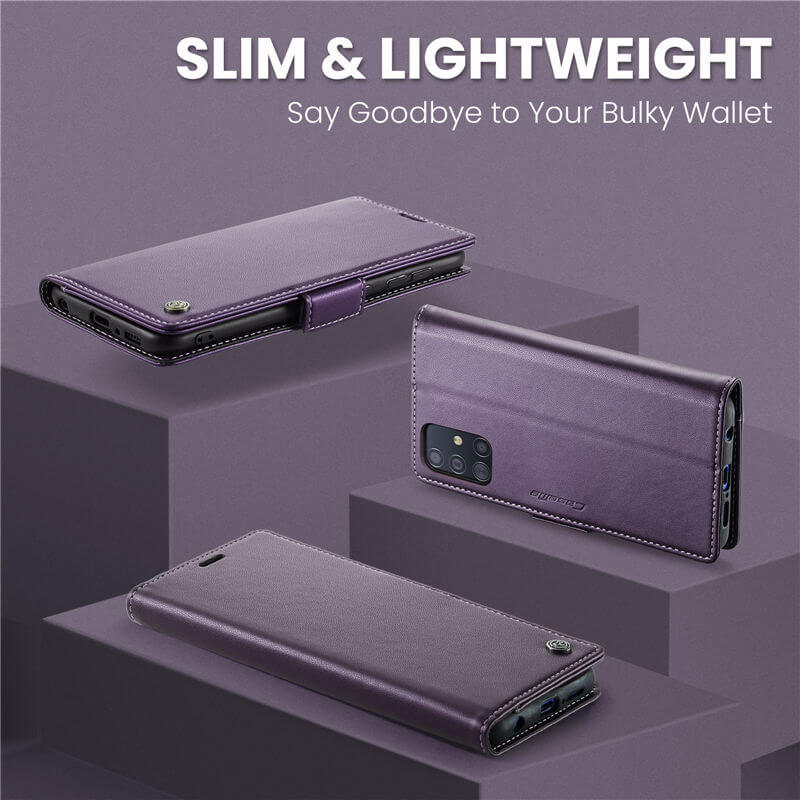 CaseMe Samsung Galaxy A51 4G Wallet RFID Blocking Magnetic Buckle Case - Image 3