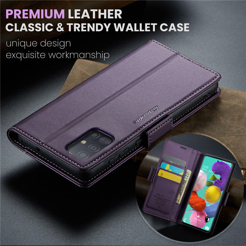 CaseMe Samsung Galaxy A51 4G Wallet RFID Blocking Magnetic Buckle Case - Image 9