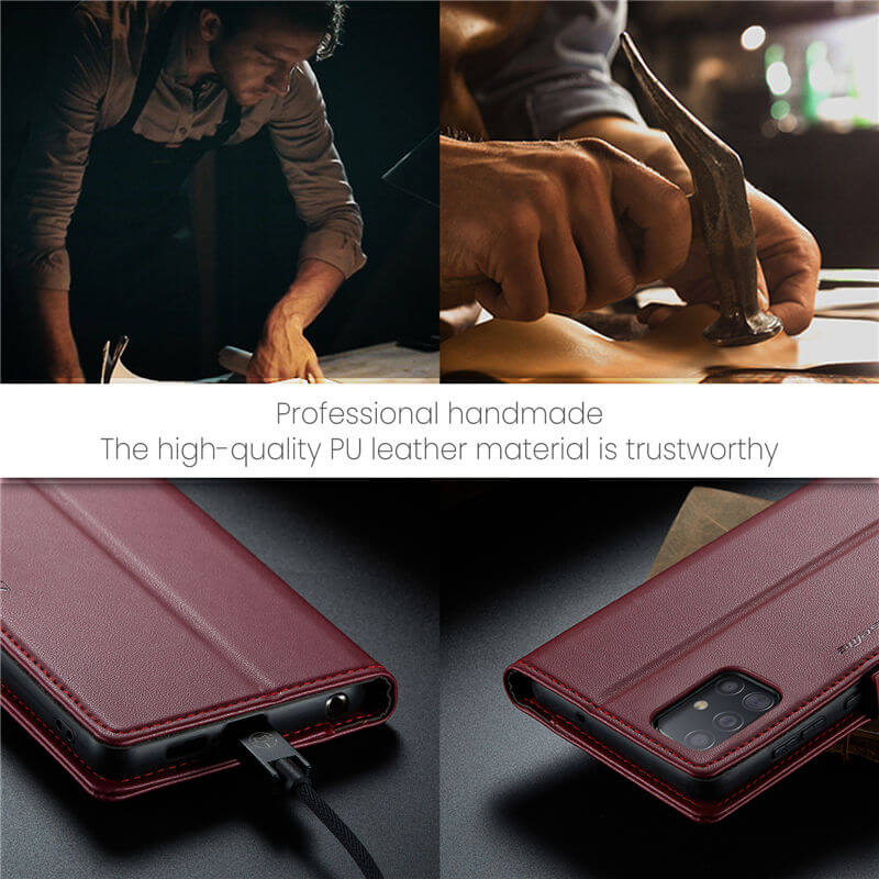 CaseMe Samsung Galaxy A51 4G Wallet RFID Blocking Magnetic Buckle Case - Image 10