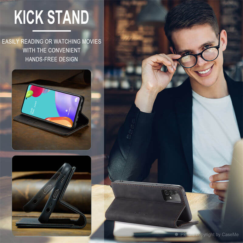 CaseMe Samsung Galaxy A52 Wallet Suede Leather Case - Image 4