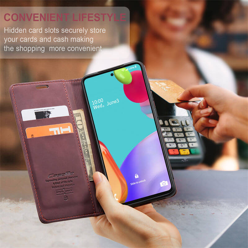 CaseMe Samsung Galaxy A52 Wallet Suede Leather Case - Image 8