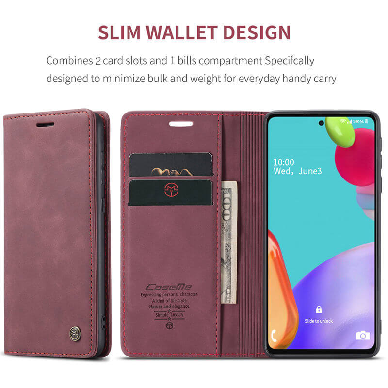 CaseMe Samsung Galaxy A52 Wallet Suede Leather Case - Image 3