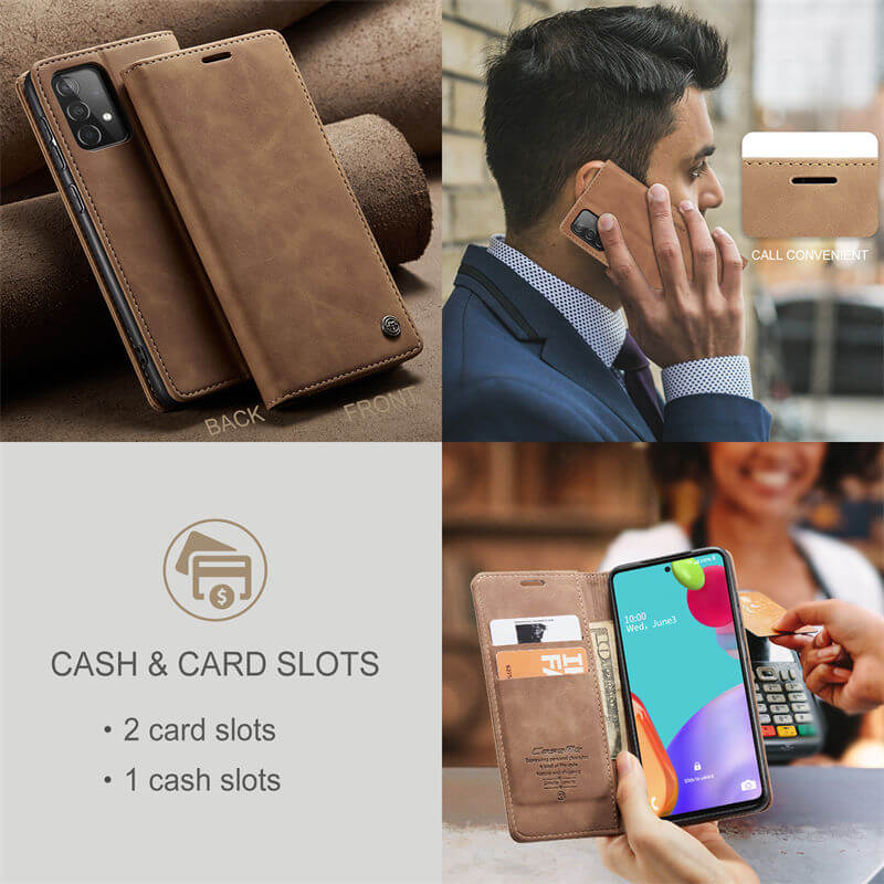 CaseMe Samsung Galaxy A52 Wallet Suede Leather Case - Image 6