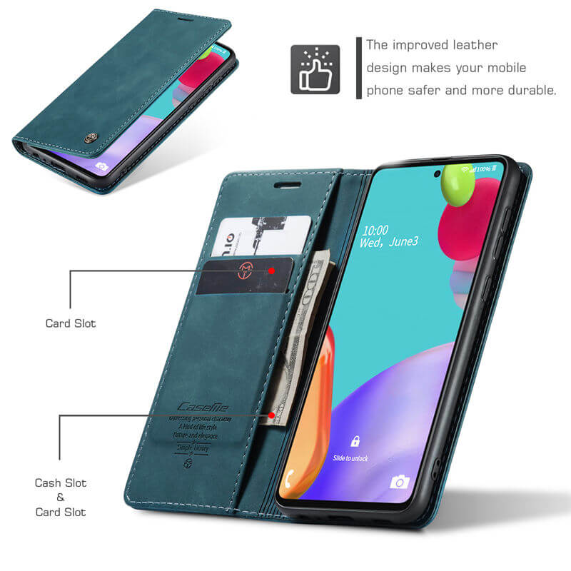 CaseMe Samsung Galaxy A52 Wallet Suede Leather Case - Image 5