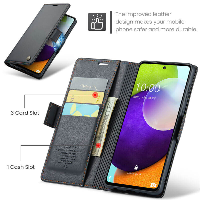 CaseMe Samsung Galaxy A52 Wallet RFID Blocking Magnetic Buckle Case - Image 4
