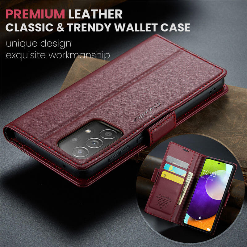 CaseMe Samsung Galaxy A52 Wallet RFID Blocking Magnetic Buckle Case - Image 9
