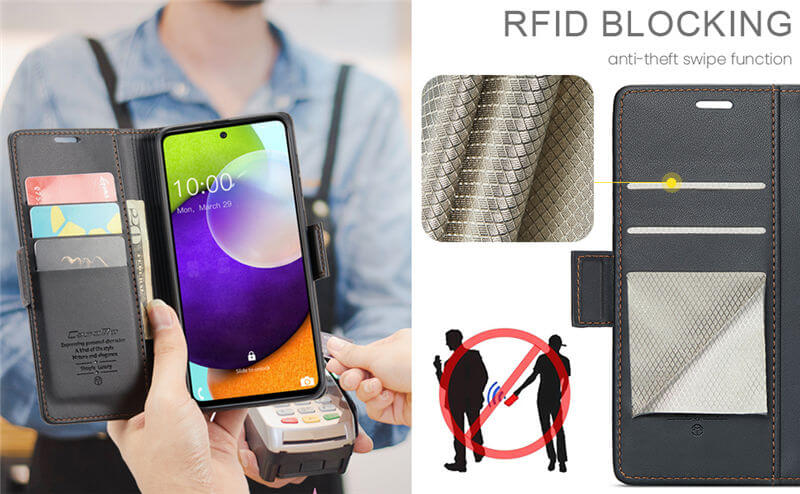 CaseMe Samsung Galaxy A52 Wallet RFID Blocking Case
