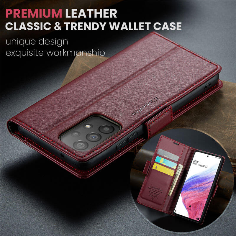 CaseMe Samsung Galaxy A53 5G Wallet RFID Blocking Magnetic Buckle Case - Image 9