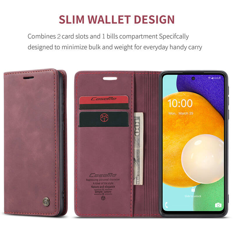 CaseMe Samsung Galaxy A53 5G Wallet Suede Leather Case - Image 3