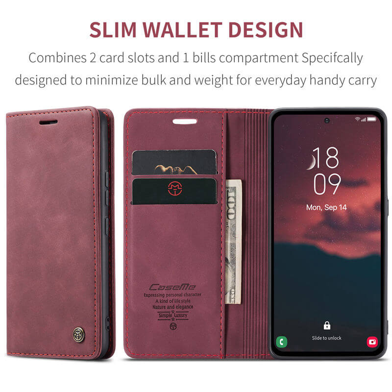 CaseMe Samsung Galaxy A54 Wallet Suede Leather Case - Image 3