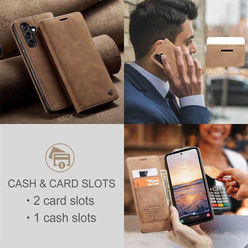 CaseMe Samsung Galaxy A54 Wallet Suede Leather Case - Image 6