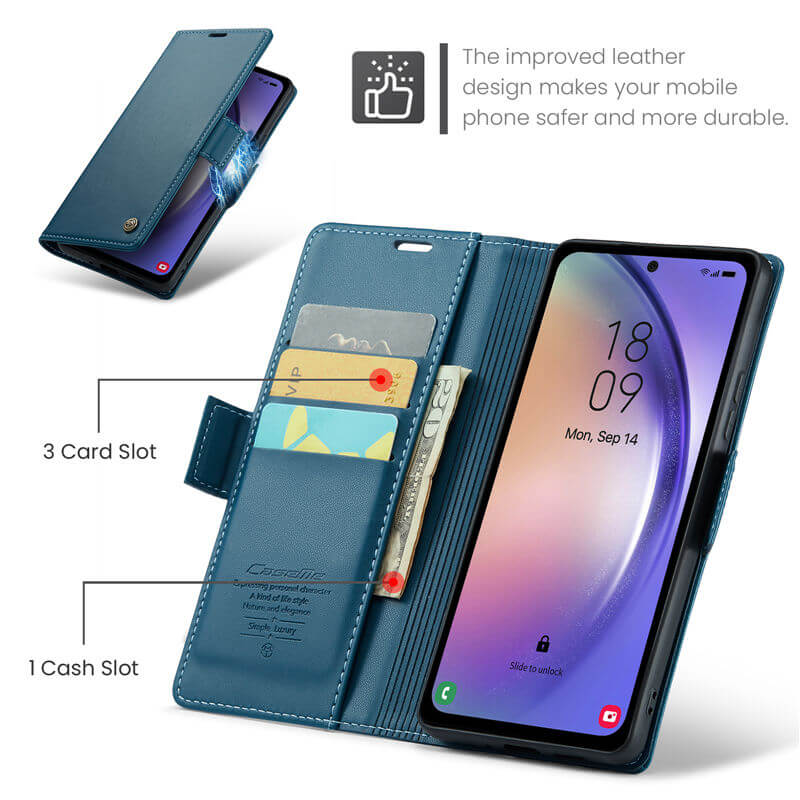 CaseMe Samsung Galaxy A54 Wallet RFID Blocking Magnetic Buckle Case - Image 6
