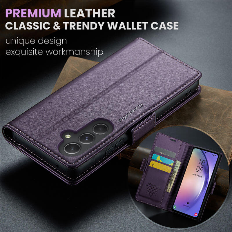CaseMe Samsung Galaxy A54 Wallet RFID Blocking Magnetic Buckle Case - Image 9