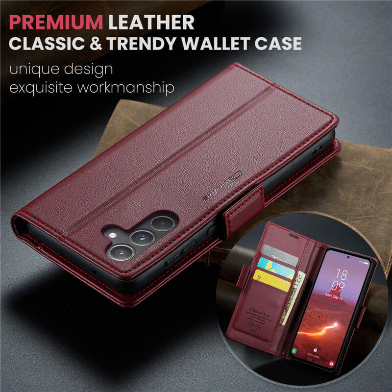 CaseMe Samsung Galaxy A55 Wallet RFID Blocking Magnetic Buckle Case - Image 9