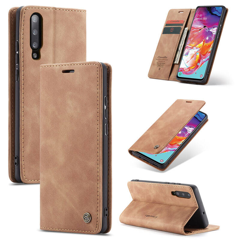 CaseMe Samsung Galaxy A70 Wallet Suede Leather Case