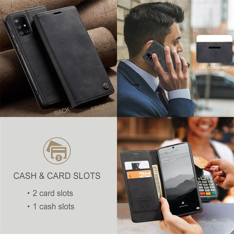 CaseMe Samsung Galaxy A71 4G Wallet Suede Leather Case - Image 6