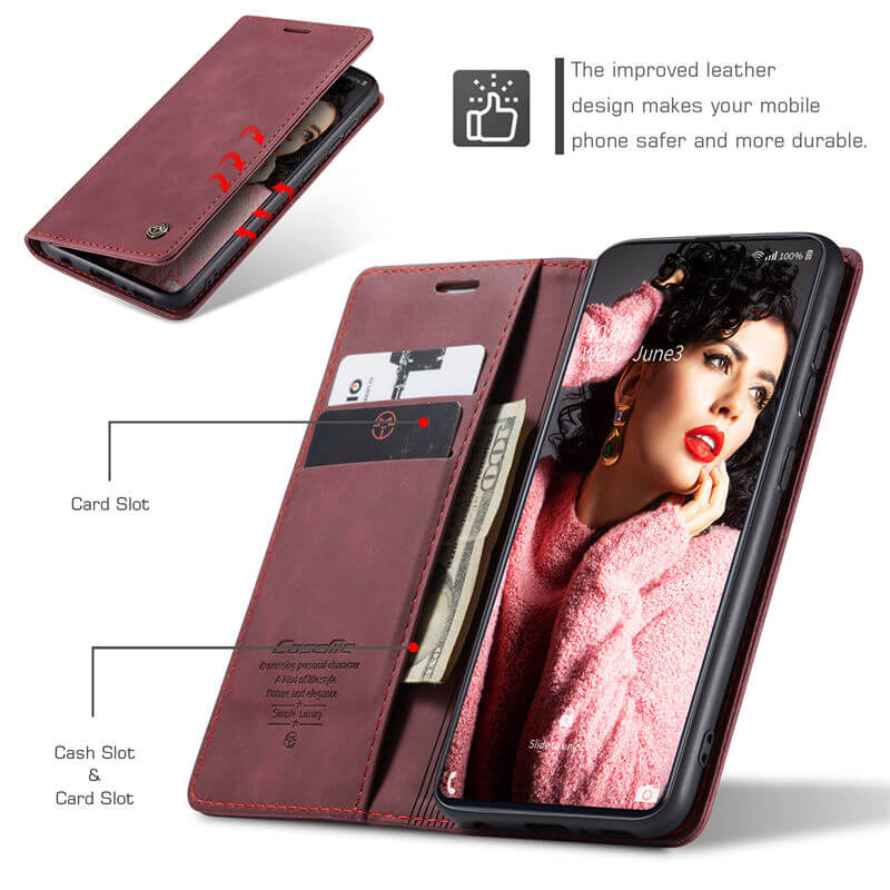 CaseMe Samsung Galaxy A71 4G Wallet Suede Leather Case - Image 5