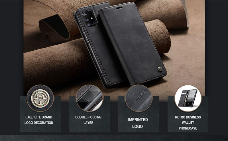 CaseMe Samsung Galaxy A71 4G Wallet Suede Leather Case
