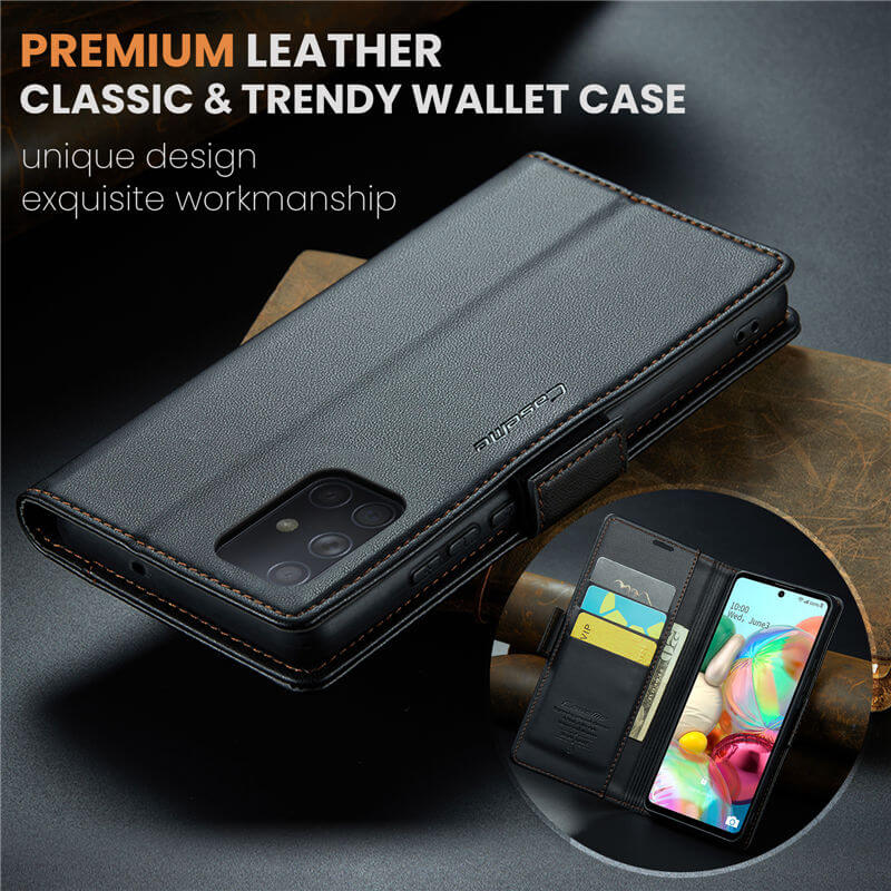 CaseMe Samsung Galaxy A71 4G Wallet RFID Blocking Magnetic Buckle Case - Image 9