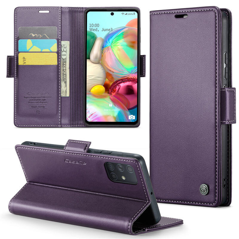 CaseMe Samsung Galaxy A71 4G Wallet RFID Blocking Magnetic Buckle Case - Image 13