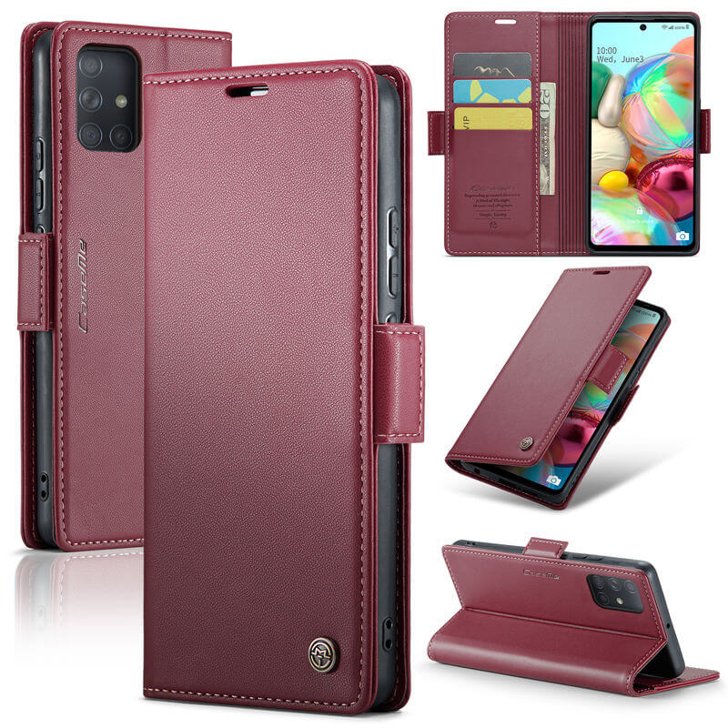CaseMe Samsung Galaxy A71 4G Wallet RFID Blocking Magnetic Buckle Case