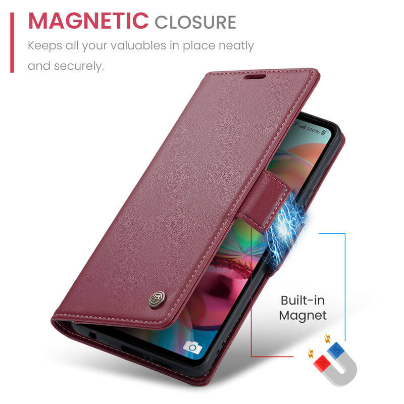 CaseMe Samsung Galaxy A71 4G Wallet RFID Blocking Magnetic Buckle Case - Image 8
