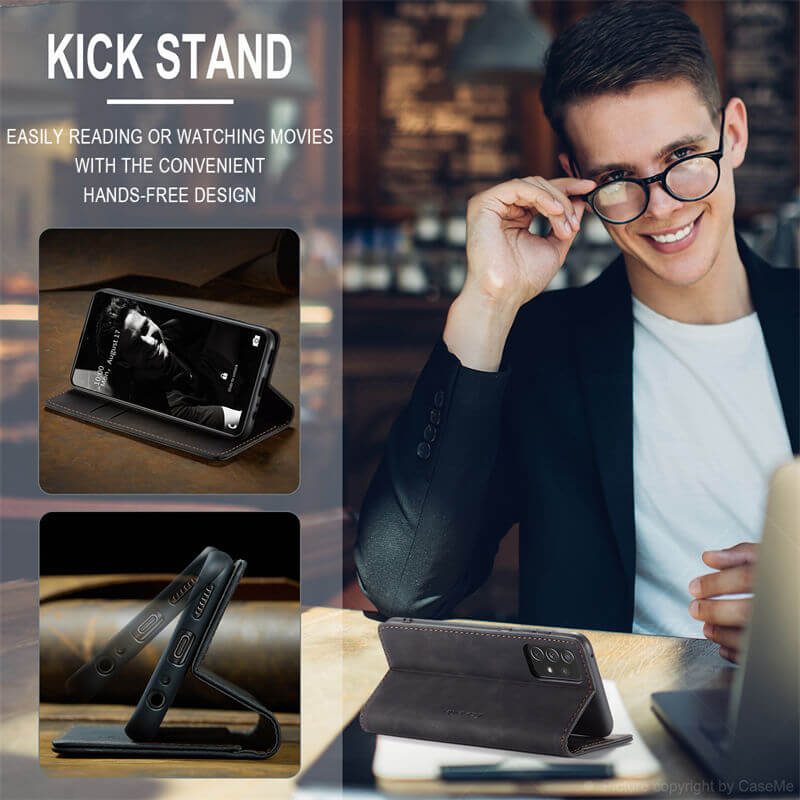 CaseMe Samsung Galaxy A72 Wallet Suede Leather Case - Image 4