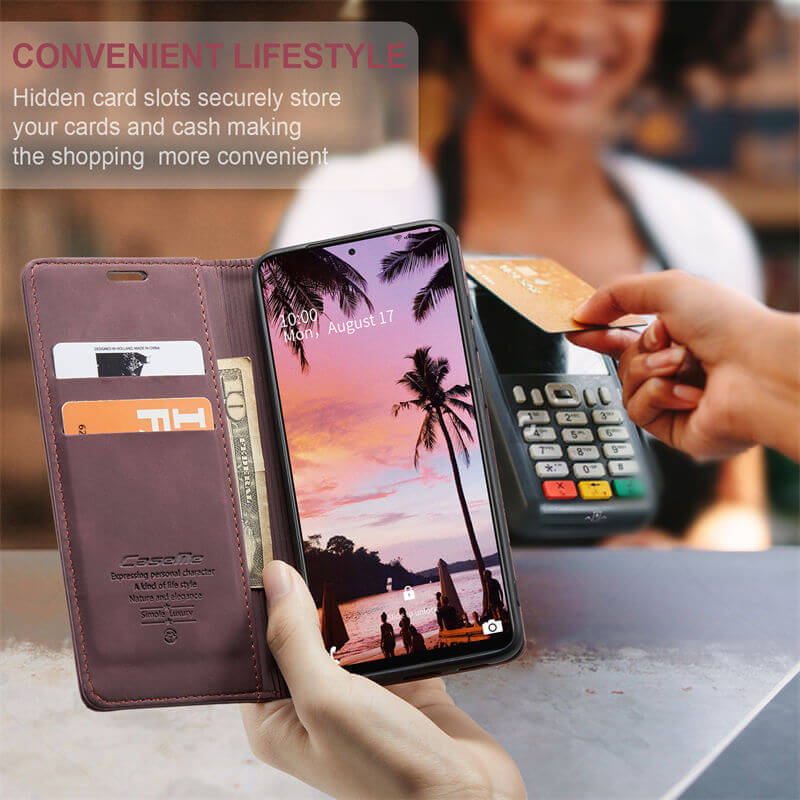 CaseMe Samsung Galaxy A72 Wallet Suede Leather Case - Image 8