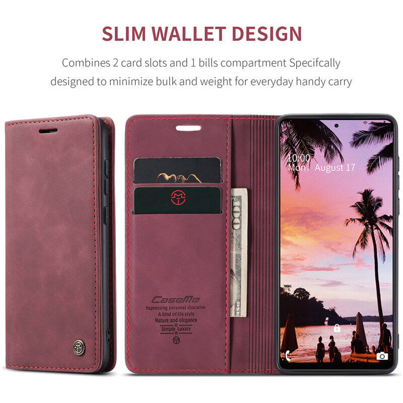 CaseMe Samsung Galaxy A72 Wallet Suede Leather Case - Image 3