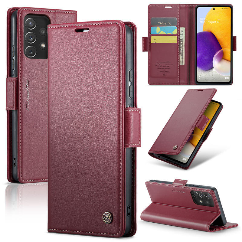 CaseMe Samsung Galaxy A72 Wallet RFID Blocking Magnetic Buckle Case