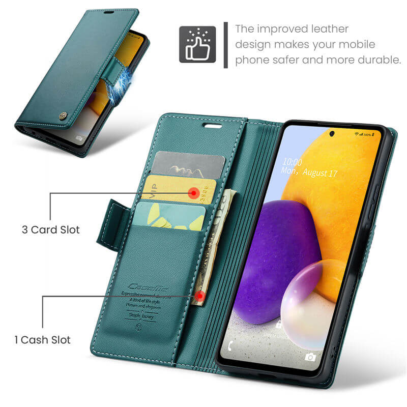 CaseMe Samsung Galaxy A72 Wallet RFID Blocking Magnetic Buckle Case - Image 6