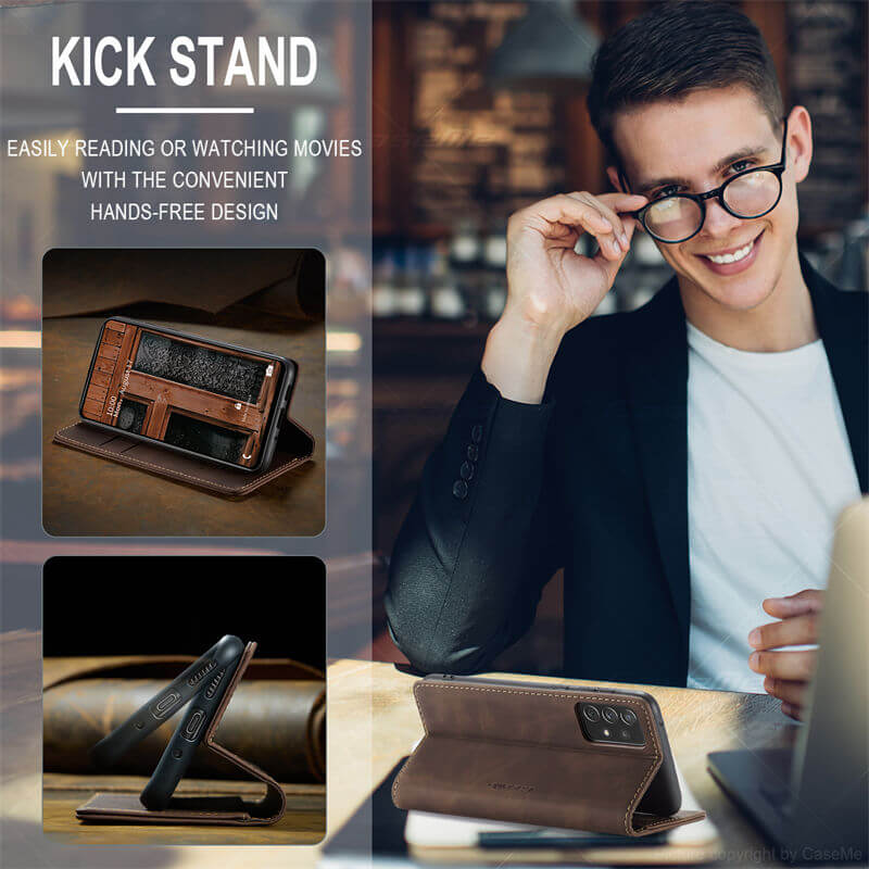 CaseMe Samsung Galaxy A73 5G Wallet Suede Leather Case - Image 4