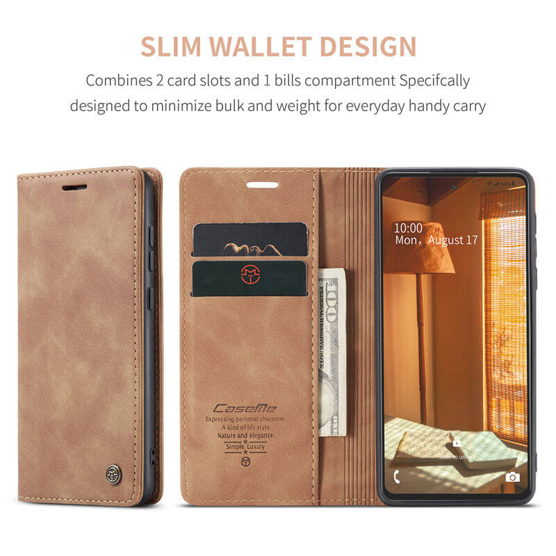 CaseMe Samsung Galaxy A73 5G Wallet Suede Leather Case - Image 3