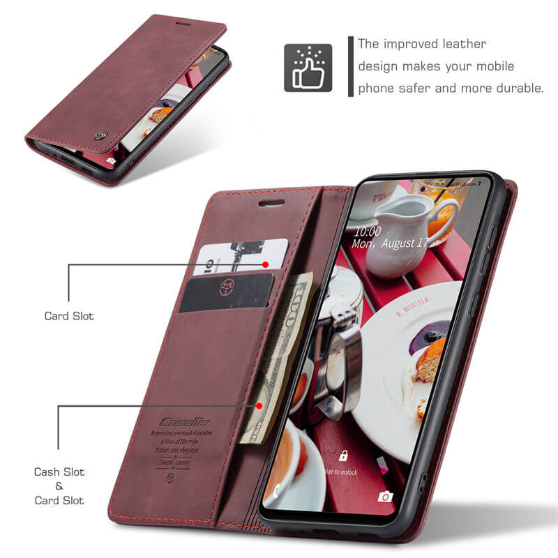 CaseMe Samsung Galaxy A73 5G Wallet Suede Leather Case - Image 5