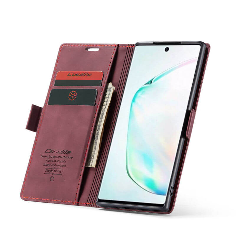 CaseMe Samsung Galaxy Note 10 Wallet Suede Leather Case - Image 6