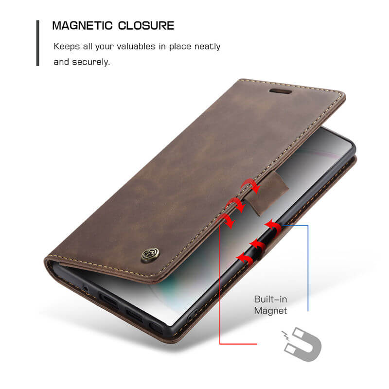 CaseMe Samsung Galaxy Note 10 Plus Wallet Suede Leather Case - Image 3