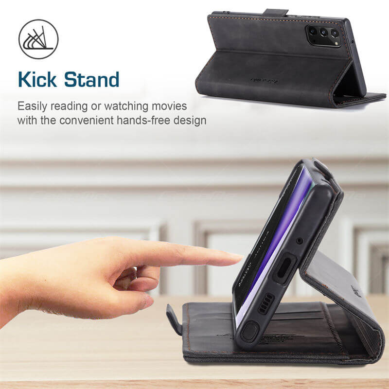 CaseMe Samsung Galaxy Note 20 Wallet Suede Leather Case - Image 4