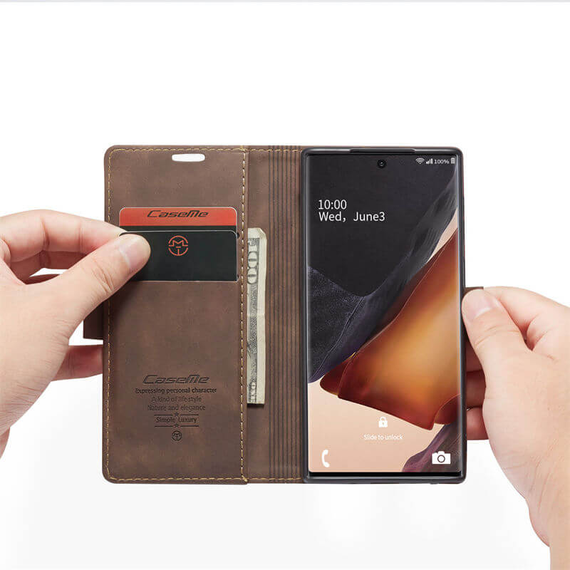 CaseMe Samsung Galaxy Note 20 Wallet Suede Leather Case - Image 12