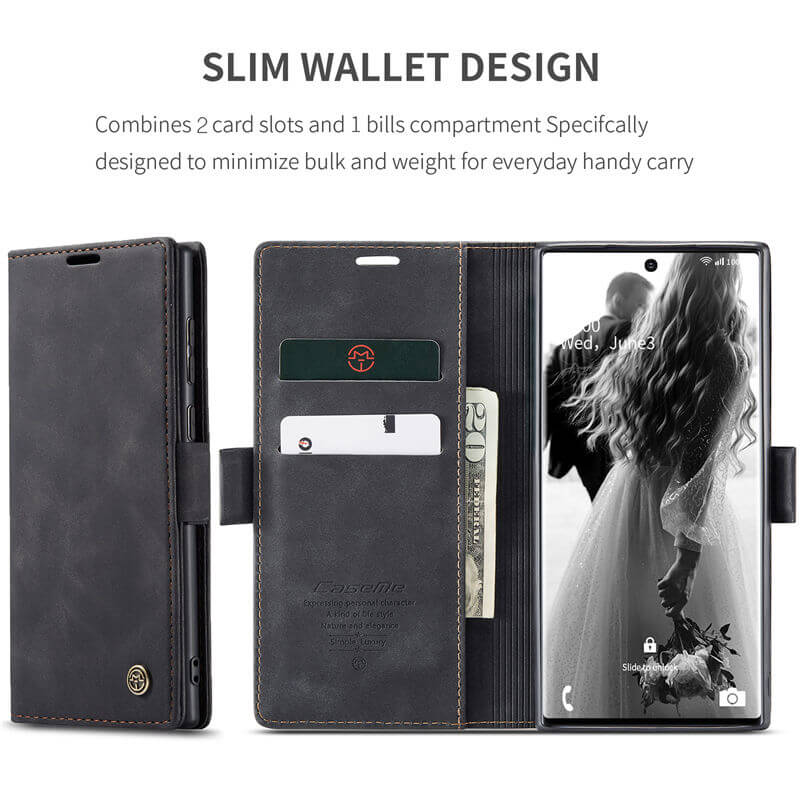 CaseMe Samsung Galaxy Note 20 Ultra Wallet Suede Leather Case - Image 3