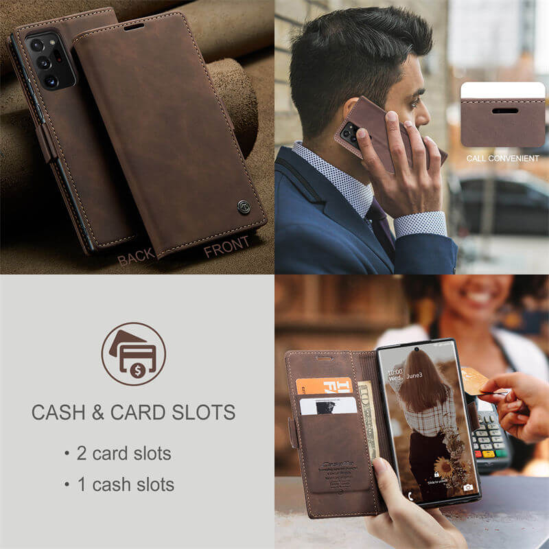 CaseMe Samsung Galaxy Note 20 Ultra Wallet Suede Leather Case - Image 6
