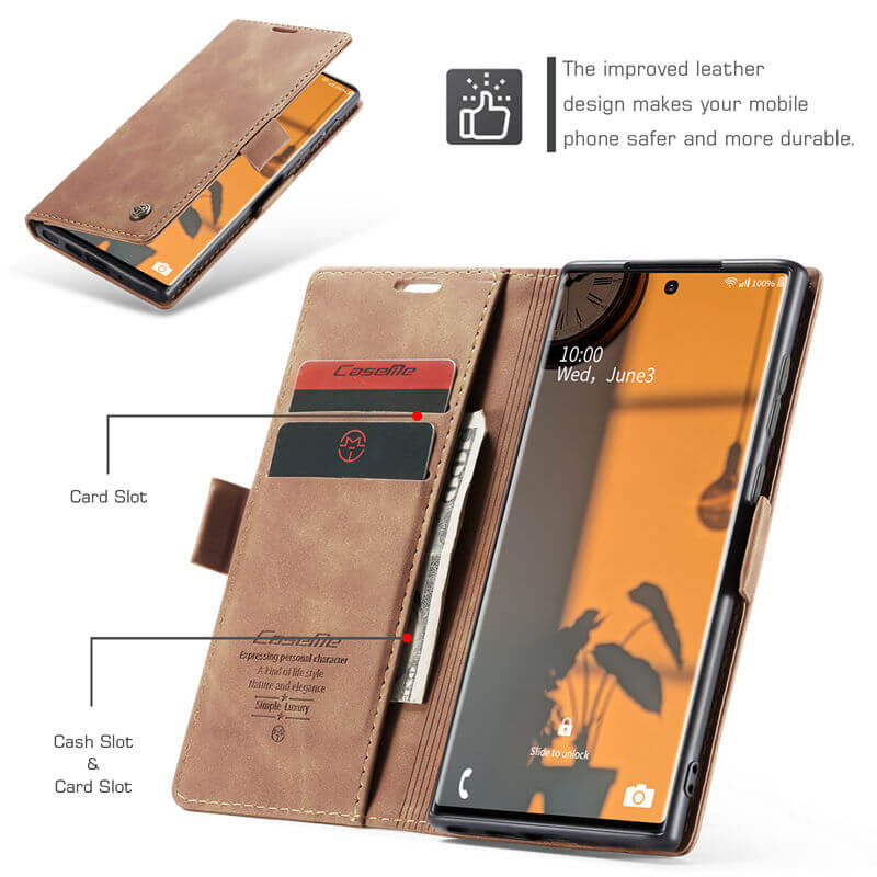 CaseMe Samsung Galaxy Note 20 Ultra Wallet Suede Leather Case - Image 5