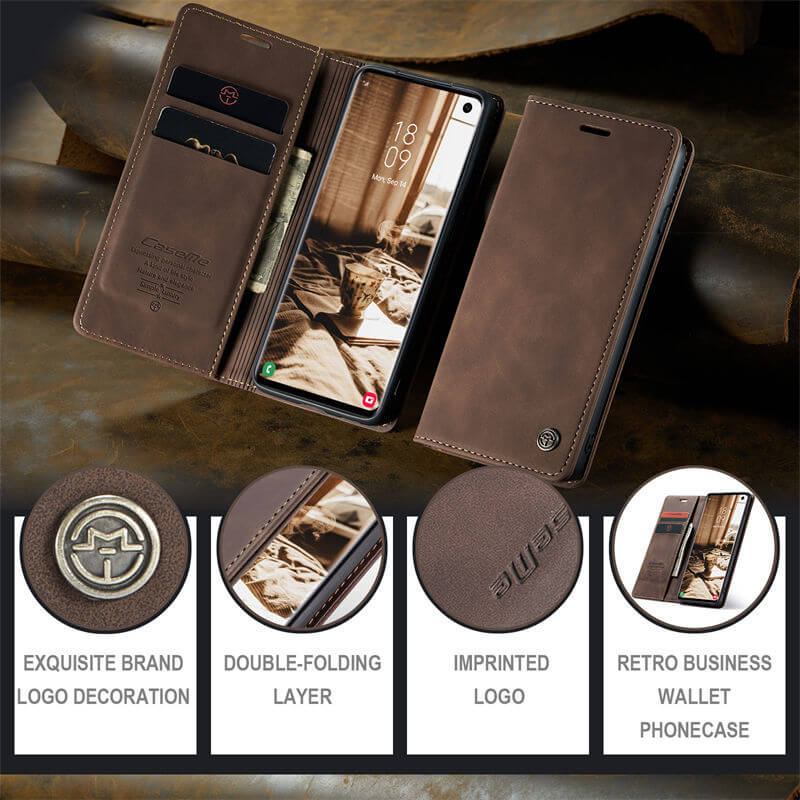 CaseMe Samsung Galaxy S10 Wallet Suede Leather Case - Image 10
