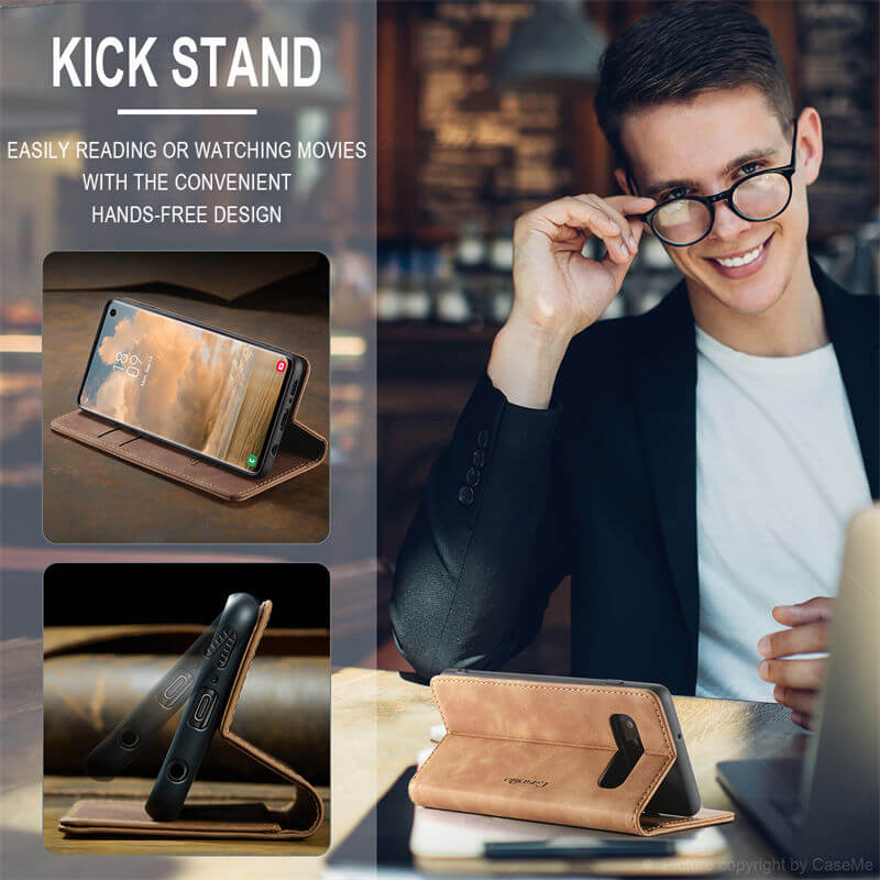CaseMe Samsung Galaxy S10 Wallet Suede Leather Case - Image 4