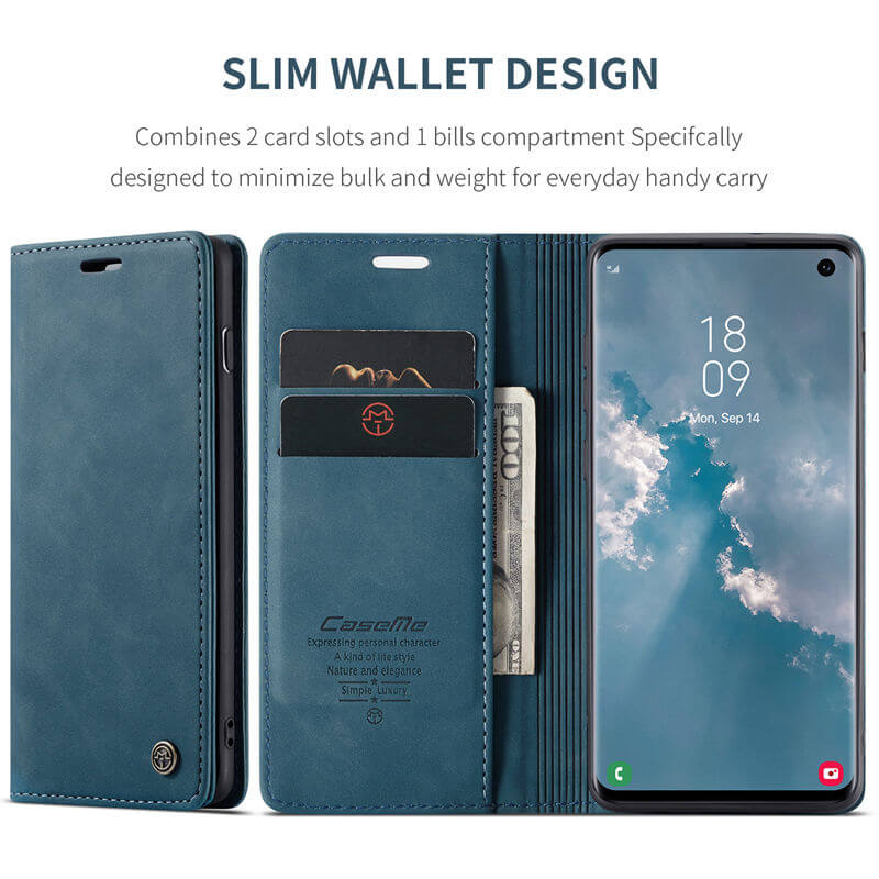 CaseMe Samsung Galaxy S10 Wallet Suede Leather Case - Image 3
