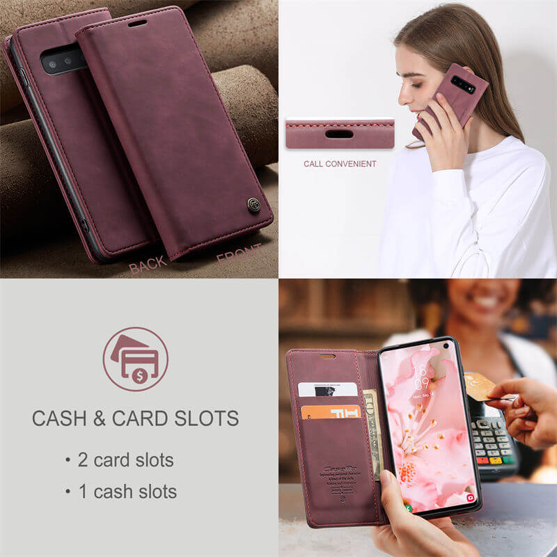 CaseMe Samsung Galaxy S10 Wallet Suede Leather Case - Image 6
