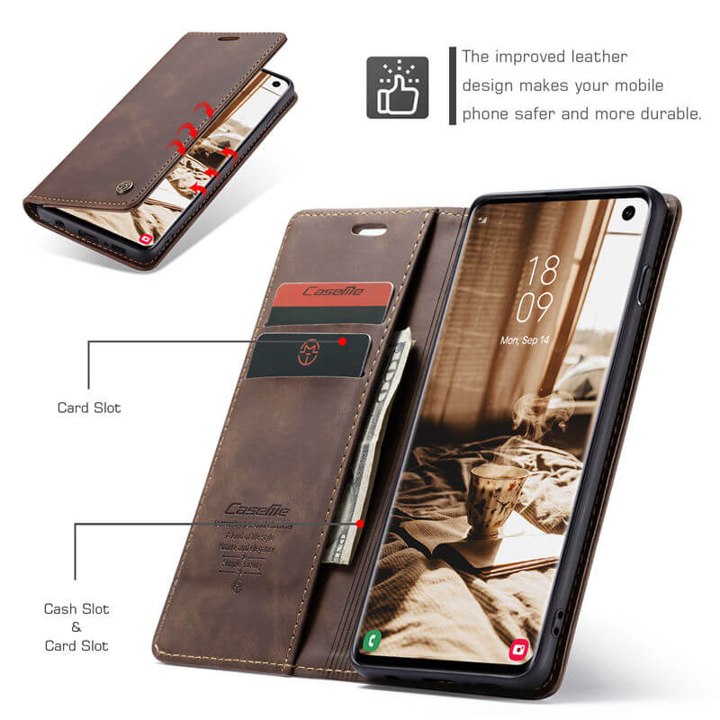 CaseMe Samsung Galaxy S10 Wallet Suede Leather Case - Image 5