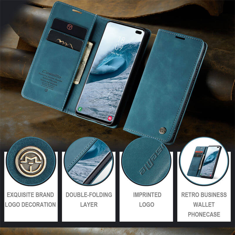 CaseMe Samsung Galaxy S10 Plus Wallet Suede Leather Case - Image 10